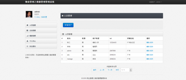 spring+spring mvc+hibernate+bootstrap开发小型物业管理系统